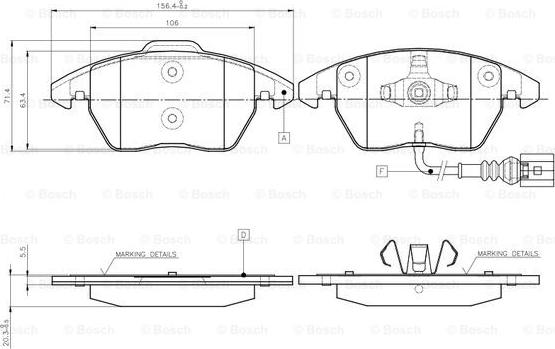 BOSCH 0 986 TB2 457 - Kit de plaquettes de frein, frein à disque cwaw.fr