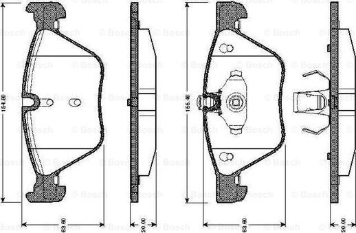 BOSCH 0 986 TB2 466 - Kit de plaquettes de frein, frein à disque cwaw.fr