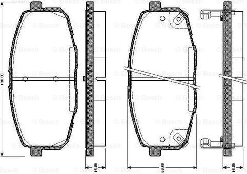 BOSCH 0 986 TB2 460 - Kit de plaquettes de frein, frein à disque cwaw.fr