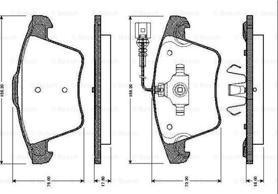 BOSCH 0 986 TB2 462 - Kit de plaquettes de frein, frein à disque cwaw.fr