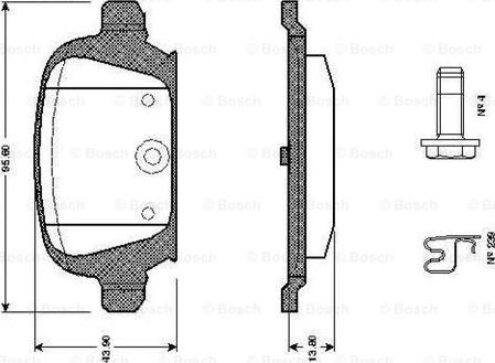 BOSCH 0 986 TB2 404 - Kit de plaquettes de frein, frein à disque cwaw.fr