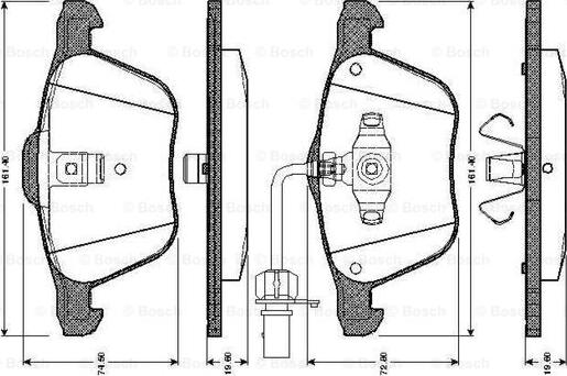 BOSCH 0 986 TB2 405 - Kit de plaquettes de frein, frein à disque cwaw.fr