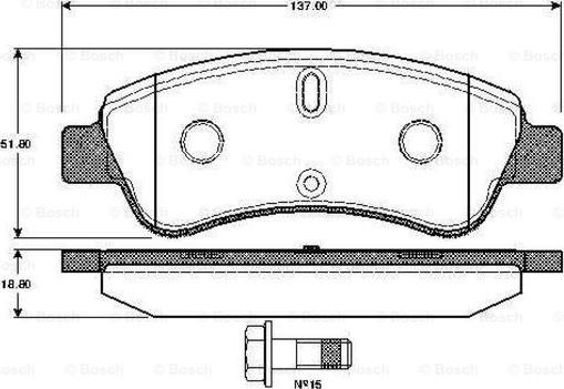 BOSCH 0 986 TB2 407 - Kit de plaquettes de frein, frein à disque cwaw.fr