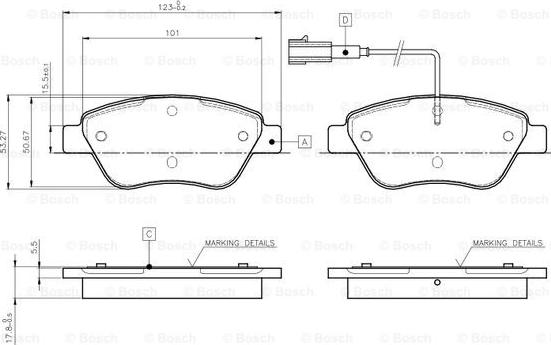 BOSCH 0 986 TB2 414 - Kit de plaquettes de frein, frein à disque cwaw.fr