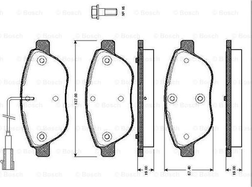 BOSCH 0 986 TB2 415 - Kit de plaquettes de frein, frein à disque cwaw.fr