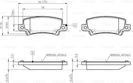 BOSCH 0 986 TB2 416 - Kit de plaquettes de frein, frein à disque cwaw.fr