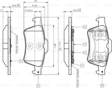 BOSCH 0 986 TB2 410 - Kit de plaquettes de frein, frein à disque cwaw.fr