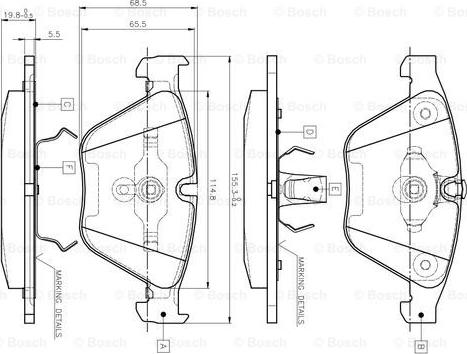 BOSCH 0 986 TB2 413 - Kit de plaquettes de frein, frein à disque cwaw.fr