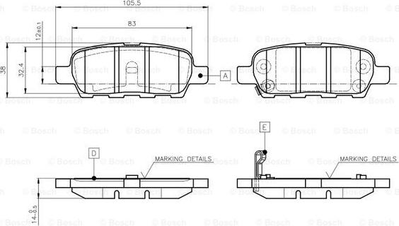 BOSCH 0 986 TB2 417 - Kit de plaquettes de frein, frein à disque cwaw.fr