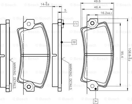 BOSCH 0 986 TB2 485 - Kit de plaquettes de frein, frein à disque cwaw.fr