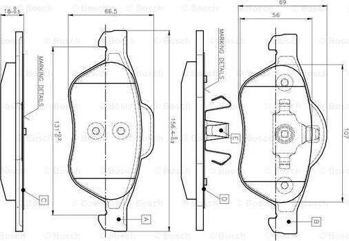 BOSCH 0 986 TB2 434 - Kit de plaquettes de frein, frein à disque cwaw.fr