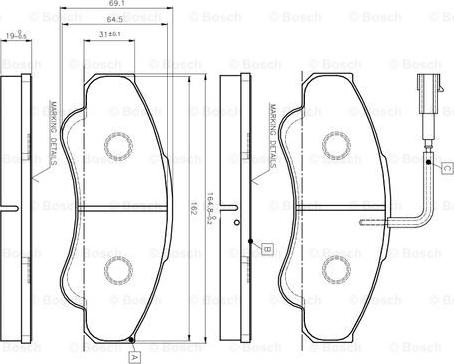 BOSCH 0 986 TB2 431 - Kit de plaquettes de frein, frein à disque cwaw.fr