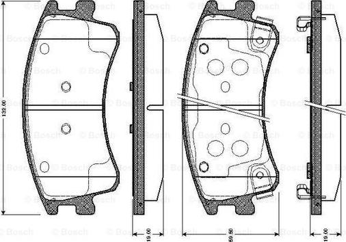 BOSCH 0 986 TB2 437 - Kit de plaquettes de frein, frein à disque cwaw.fr