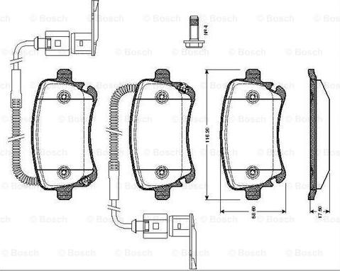 BOSCH 0 986 TB2 425 - Kit de plaquettes de frein, frein à disque cwaw.fr