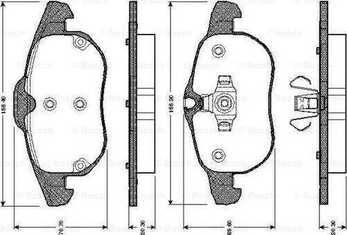 BOSCH 0 986 TB2 421 - Kit de plaquettes de frein, frein à disque cwaw.fr