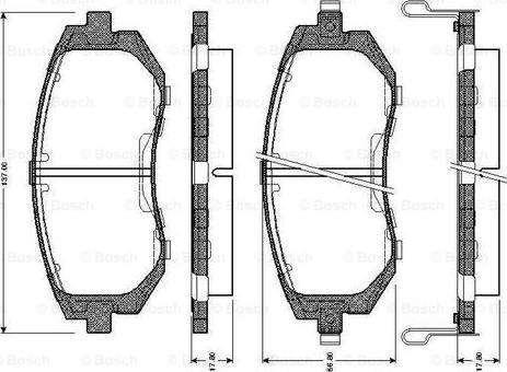 BOSCH 0 986 TB2 428 - Kit de plaquettes de frein, frein à disque cwaw.fr