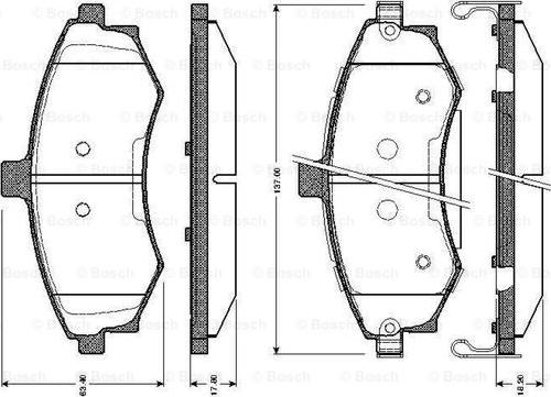 BOSCH 0 986 TB2 423 - Kit de plaquettes de frein, frein à disque cwaw.fr