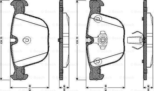 BOSCH 0 986 TB2 422 - Kit de plaquettes de frein, frein à disque cwaw.fr