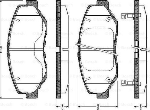 BOSCH 0 986 TB2 427 - Kit de plaquettes de frein, frein à disque cwaw.fr