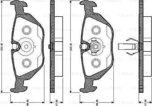 BOSCH 0 986 TB2 595 - Kit de plaquettes de frein, frein à disque cwaw.fr