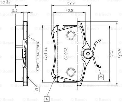 BOSCH 0 986 TB2 591 - Kit de plaquettes de frein, frein à disque cwaw.fr