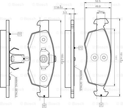 BOSCH 0 986 TB2 541 - Kit de plaquettes de frein, frein à disque cwaw.fr