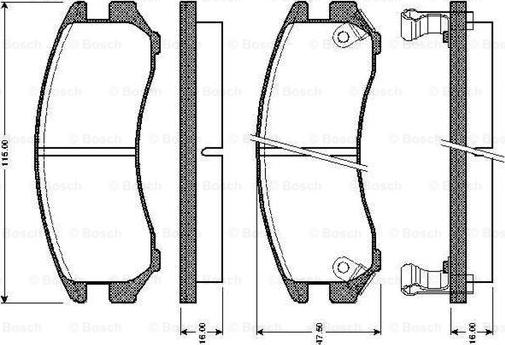 BOSCH 0 986 TB2 566 - Kit de plaquettes de frein, frein à disque cwaw.fr