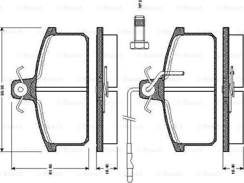 BOSCH 0 986 TB2 501 - Kit de plaquettes de frein, frein à disque cwaw.fr