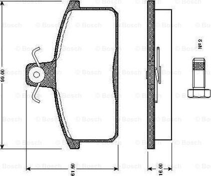 BOSCH 0 986 TB2 502 - Kit de plaquettes de frein, frein à disque cwaw.fr