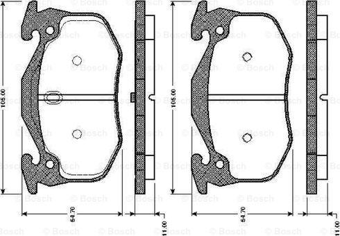 BOSCH 0 986 TB2 518 - Kit de plaquettes de frein, frein à disque cwaw.fr