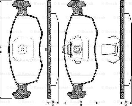 BOSCH 0 986 TB2 539 - Kit de plaquettes de frein, frein à disque cwaw.fr