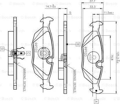 BOSCH 0 986 TB2 532 - Kit de plaquettes de frein, frein à disque cwaw.fr