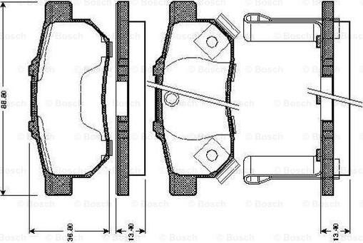 BOSCH 0 986 TB2 573 - Kit de plaquettes de frein, frein à disque cwaw.fr