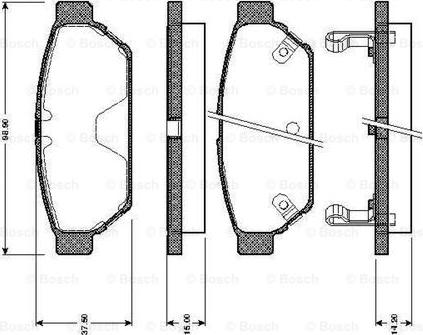 BOSCH 0 986 TB2 698 - Kit de plaquettes de frein, frein à disque cwaw.fr