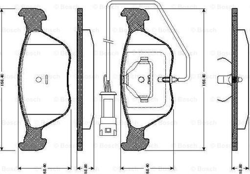 BOSCH 0 986 TB2 697 - Kit de plaquettes de frein, frein à disque cwaw.fr