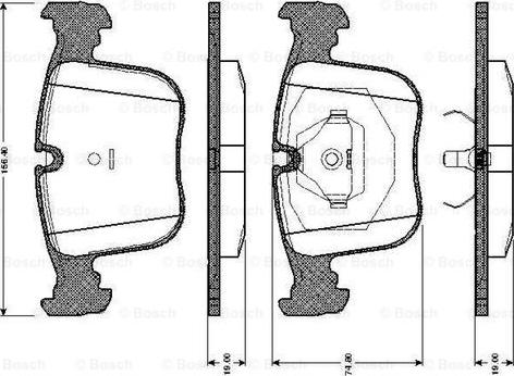 BOSCH 0 986 TB2 664 - Kit de plaquettes de frein, frein à disque cwaw.fr