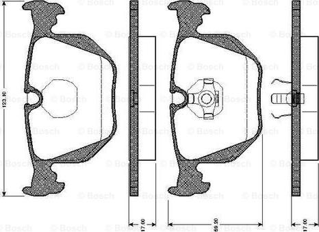 BOSCH 0 986 TB2 665 - Kit de plaquettes de frein, frein à disque cwaw.fr