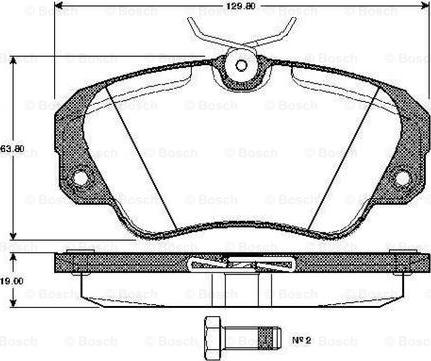 BOSCH 0 986 TB2 666 - Kit de plaquettes de frein, frein à disque cwaw.fr