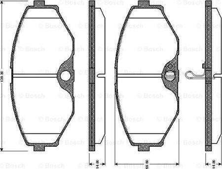 BOSCH 0 986 TB2 660 - Kit de plaquettes de frein, frein à disque cwaw.fr