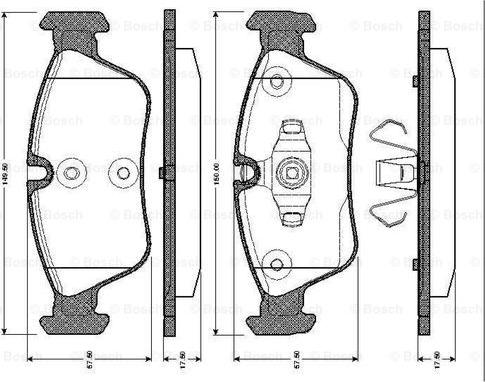 BOSCH 0 986 TB2 668 - Kit de plaquettes de frein, frein à disque cwaw.fr