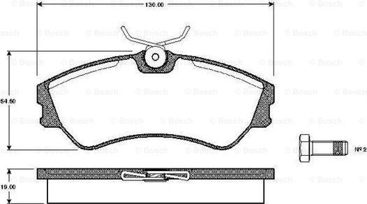 BOSCH 0 986 TB2 667 - Kit de plaquettes de frein, frein à disque cwaw.fr