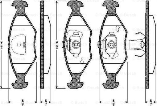 BOSCH 0 986 TB2 605 - Kit de plaquettes de frein, frein à disque cwaw.fr