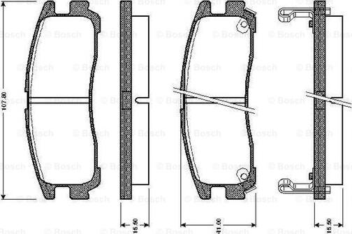 BOSCH 0 986 TB2 615 - Kit de plaquettes de frein, frein à disque cwaw.fr