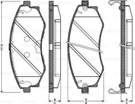 BOSCH 0 986 TB2 634 - Kit de plaquettes de frein, frein à disque cwaw.fr