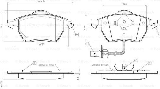 BOSCH 0 986 TB2 673 - Kit de plaquettes de frein, frein à disque cwaw.fr