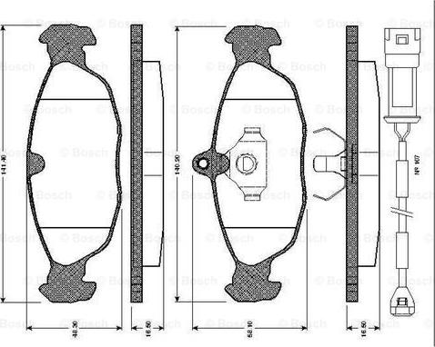 BOSCH 0 986 TB2 677 - Kit de plaquettes de frein, frein à disque cwaw.fr