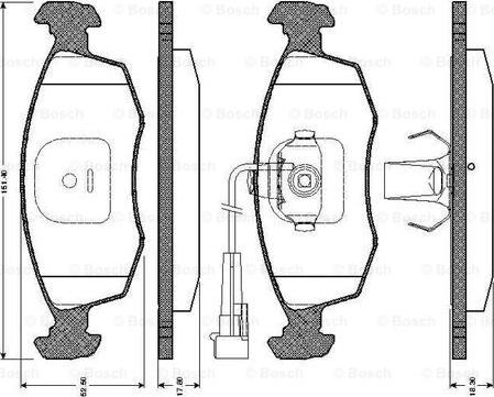 BOSCH 0 986 TB2 093 - Kit de plaquettes de frein, frein à disque cwaw.fr