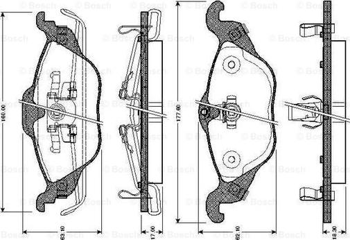 BOSCH 0 986 TB2 044 - Kit de plaquettes de frein, frein à disque cwaw.fr