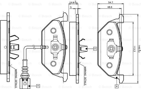 BOSCH 0 986 TB2 041 - Kit de plaquettes de frein, frein à disque cwaw.fr