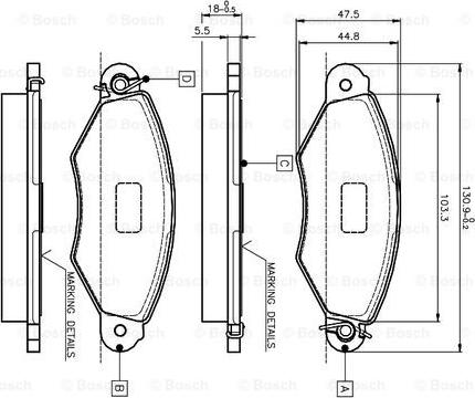 BOSCH 0 986 TB2 043 - Kit de plaquettes de frein, frein à disque cwaw.fr